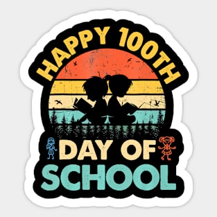 Happy 100Th Day Of School Teacher Reading Book Sticker